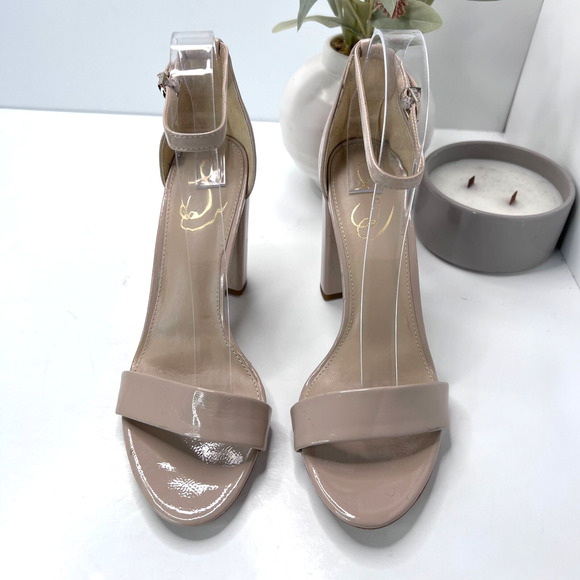 Sam Edelman Yaro Ankle Strap Block Heel Sandal Buckle Beige Women's 9 M - Picture 5 of 10